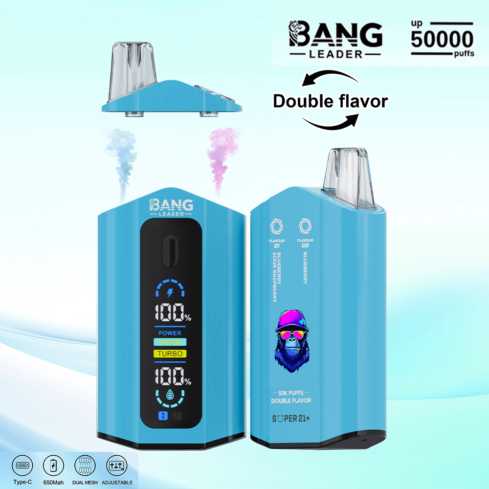 Bang Leader 50K 使い捨て VAPE – 50,000 パフ | デュアル フレーバー | Type-C 充電式 | LED スマート