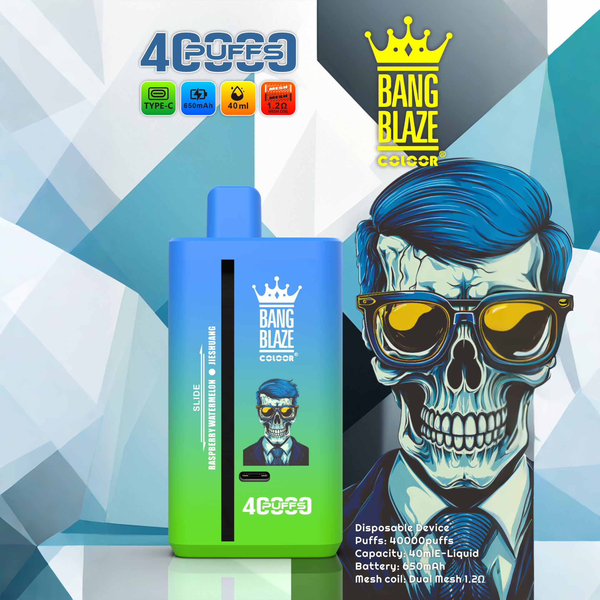 Bang Blaze 40K – 40,000 Puffs Disposable Vape with Dual Mesh Coil - Afbeelding 7