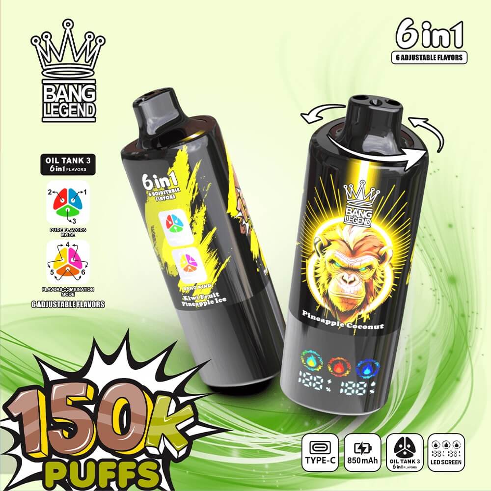 Bang Legend 150K Disposable Vape | 3 Oil Chambers Smart Screen | 12 Flavors Mega Device - 画像 8