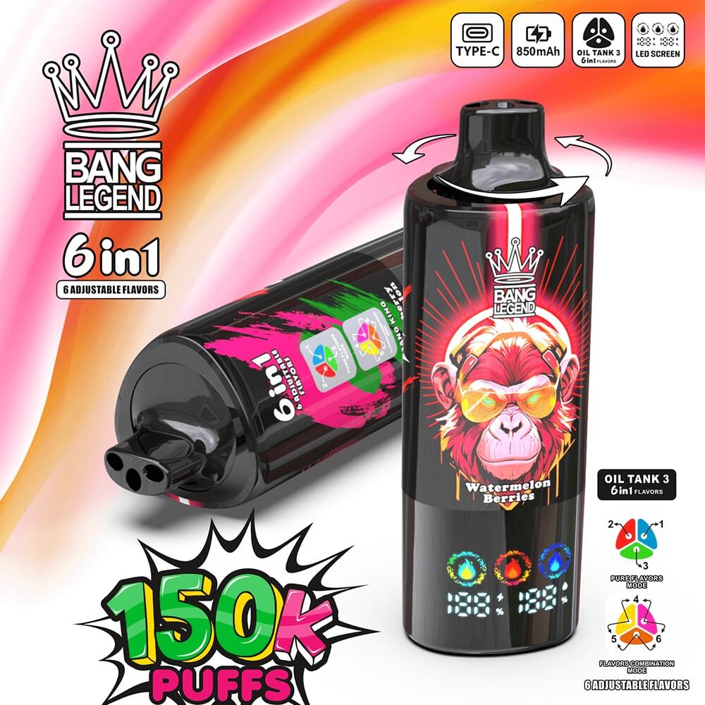 Bang Legend 150K Disposable Vape | 3 Oil Chambers Smart Screen | 12 Flavors Mega Device - 画像 3
