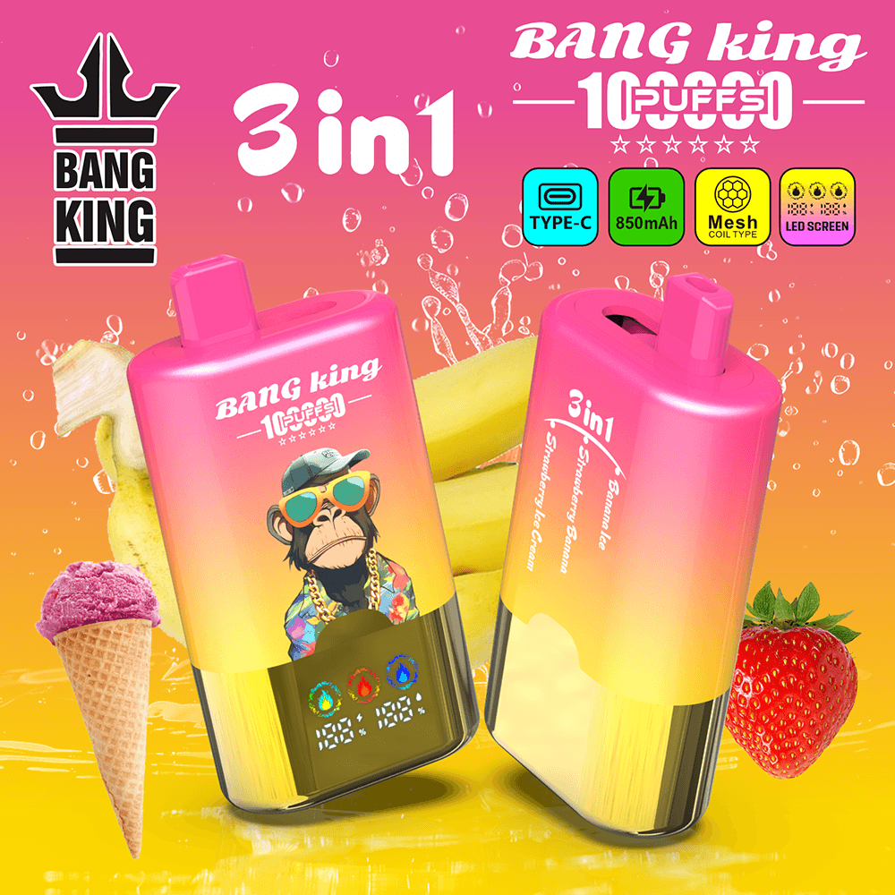 Bang King 100K 3-in-1 Disposable Vape – 100,000 Puffs Multi-Flavor Rechargeable Vape - Image 2