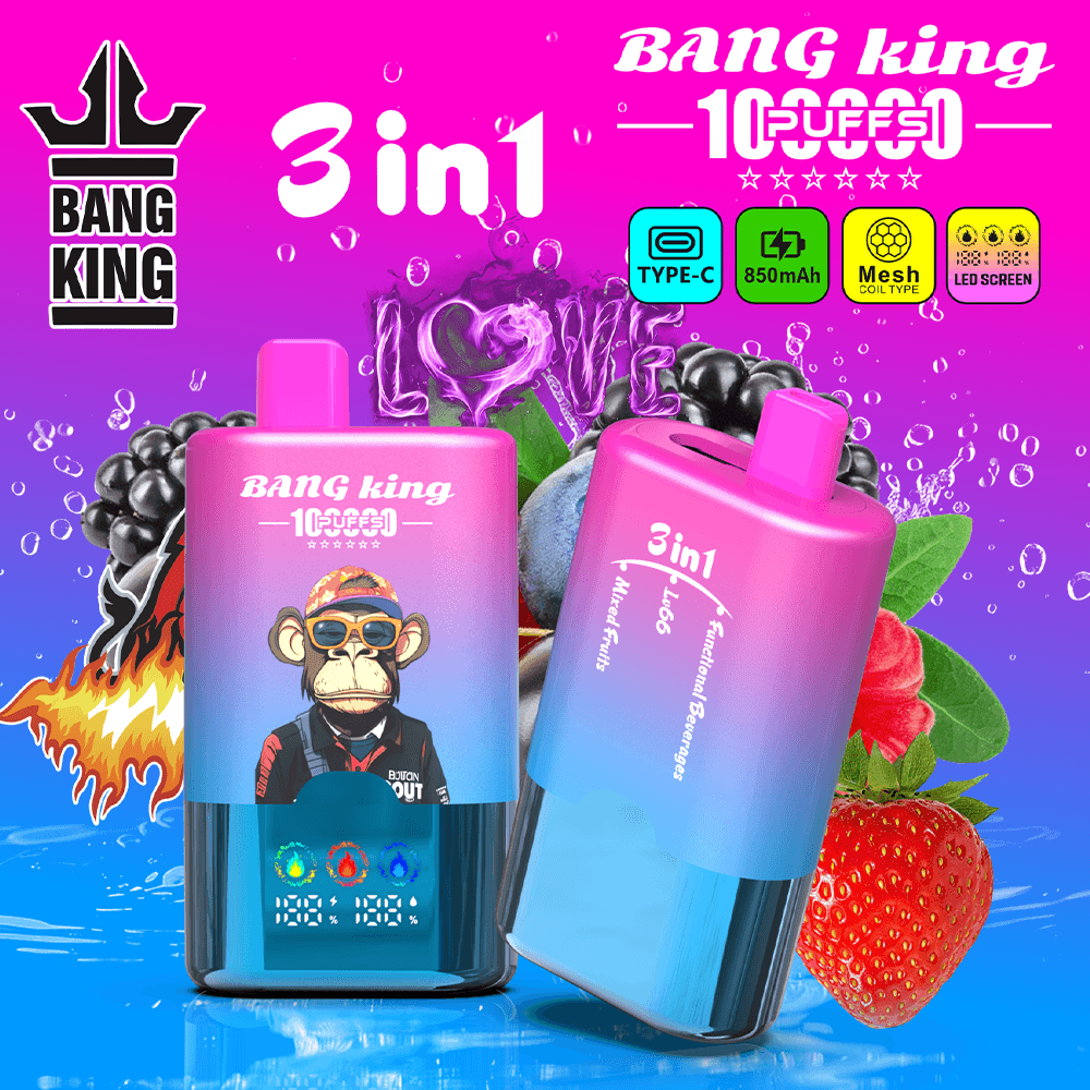Bang King 100K 3-in-1 Disposable Vape – 100,000 Puffs Multi-Flavor Rechargeable Vape - Image 6