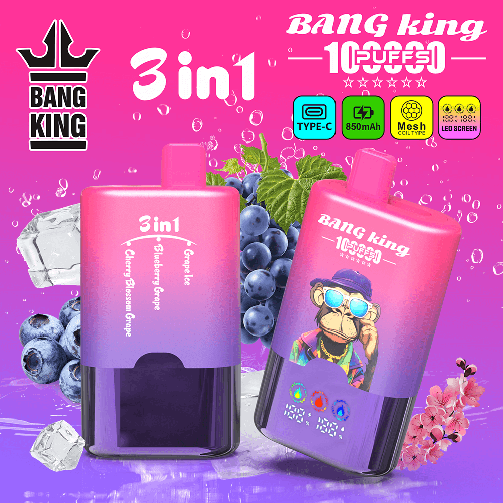 Bang King 100K 3-in-1 Disposable Vape – 100,000 Puffs Multi-Flavor Rechargeable Vape - Image 7