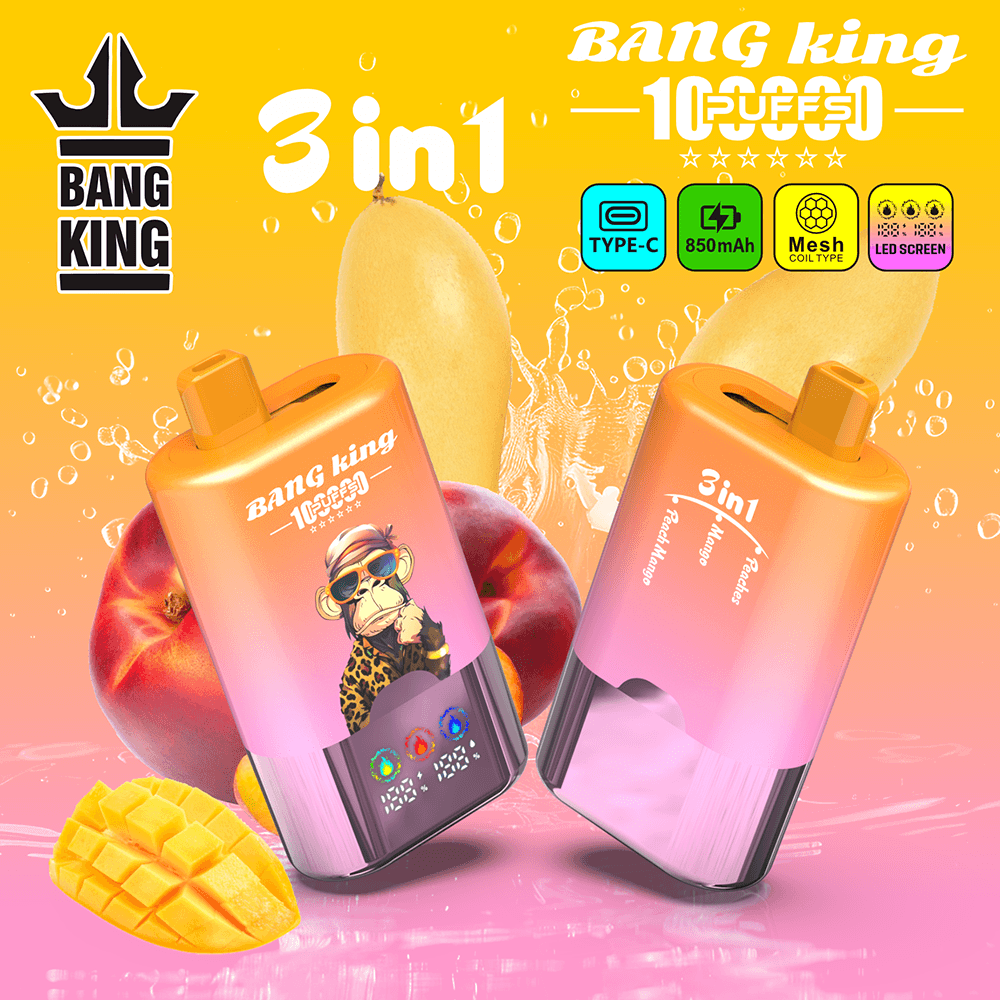 Bang King 100K 3-in-1 Disposable Vape – 100,000 Puffs Multi-Flavor Rechargeable Vape - Image 8