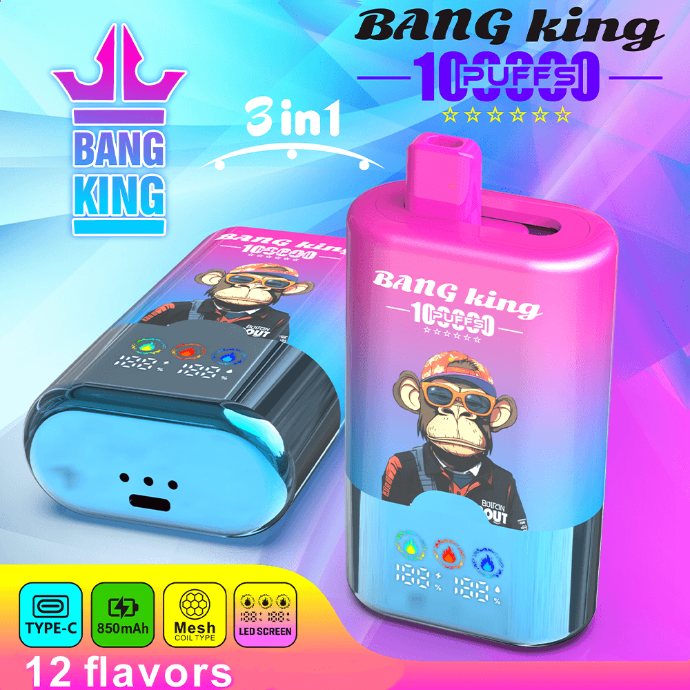Bang King 100K 3-in-1 Disposable Vape – 100,000 Puffs Multi-Flavor Rechargeable Vape