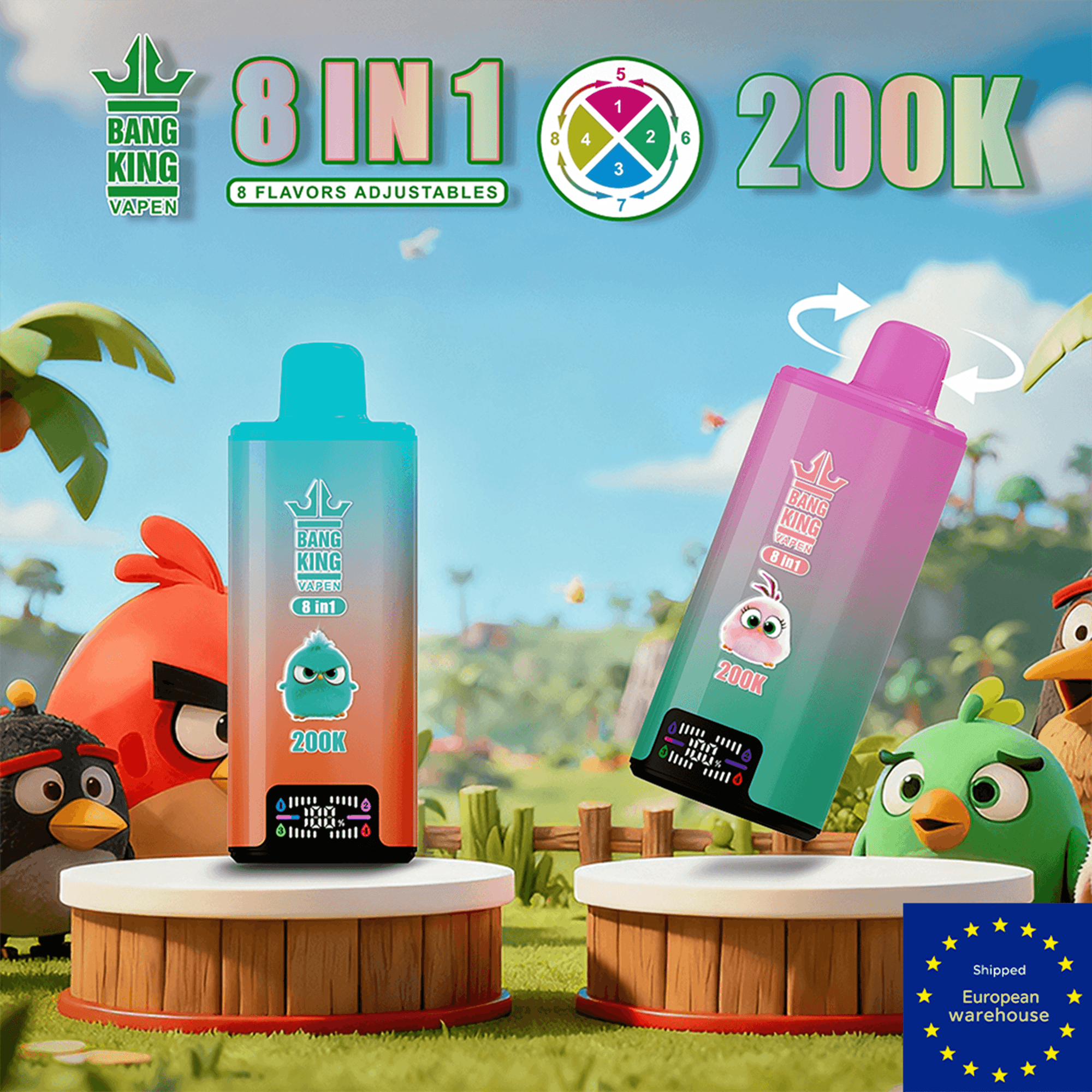 Bang King 200K Disposable Vape | 8in1 Flavor Selection | EU Warehouse Shipping