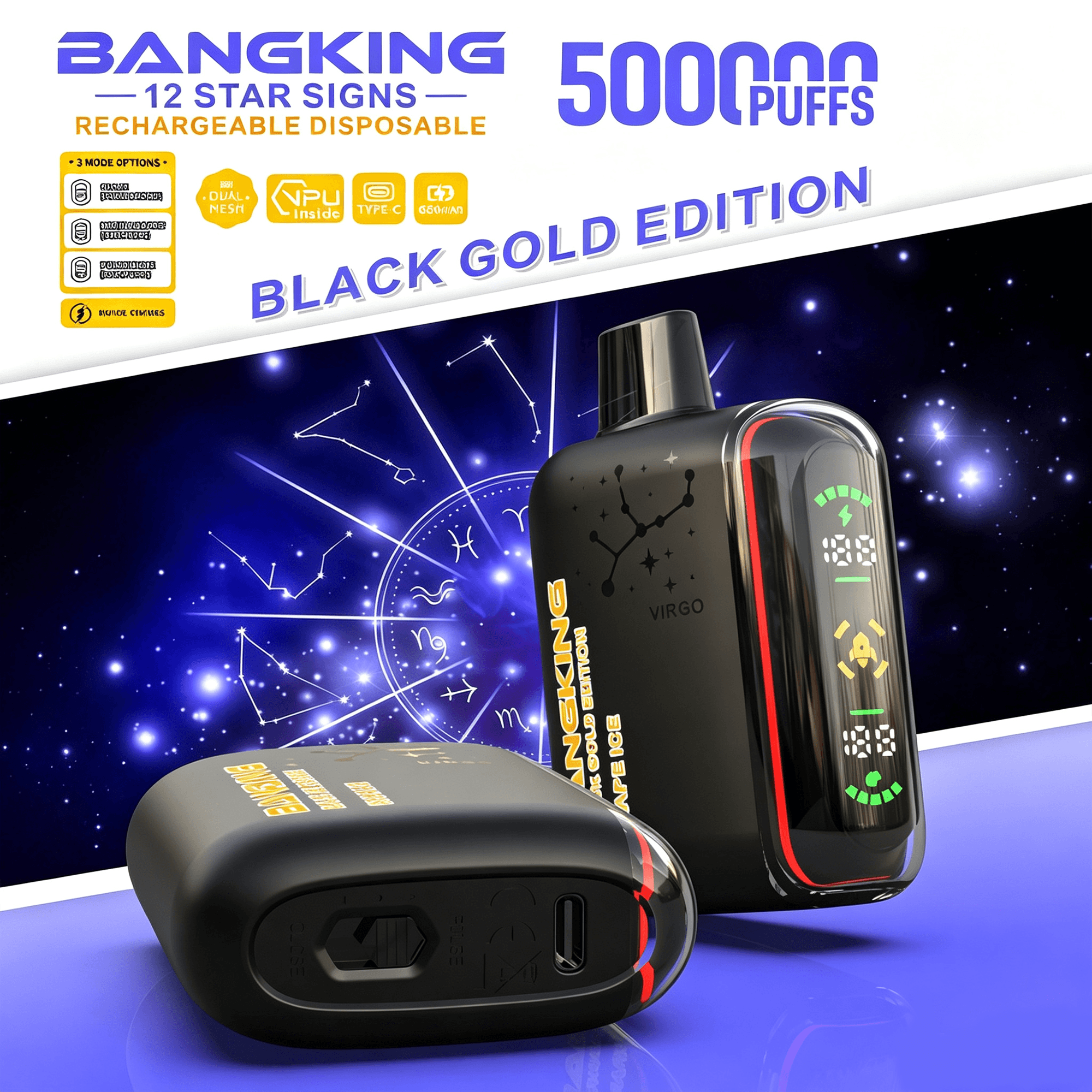 Bang King 12 Star Signs 50K Disposable Vape – 50,000 Puffs | Zodiac Edition | Single Flavor Mesh Coil Vape - Image 11
