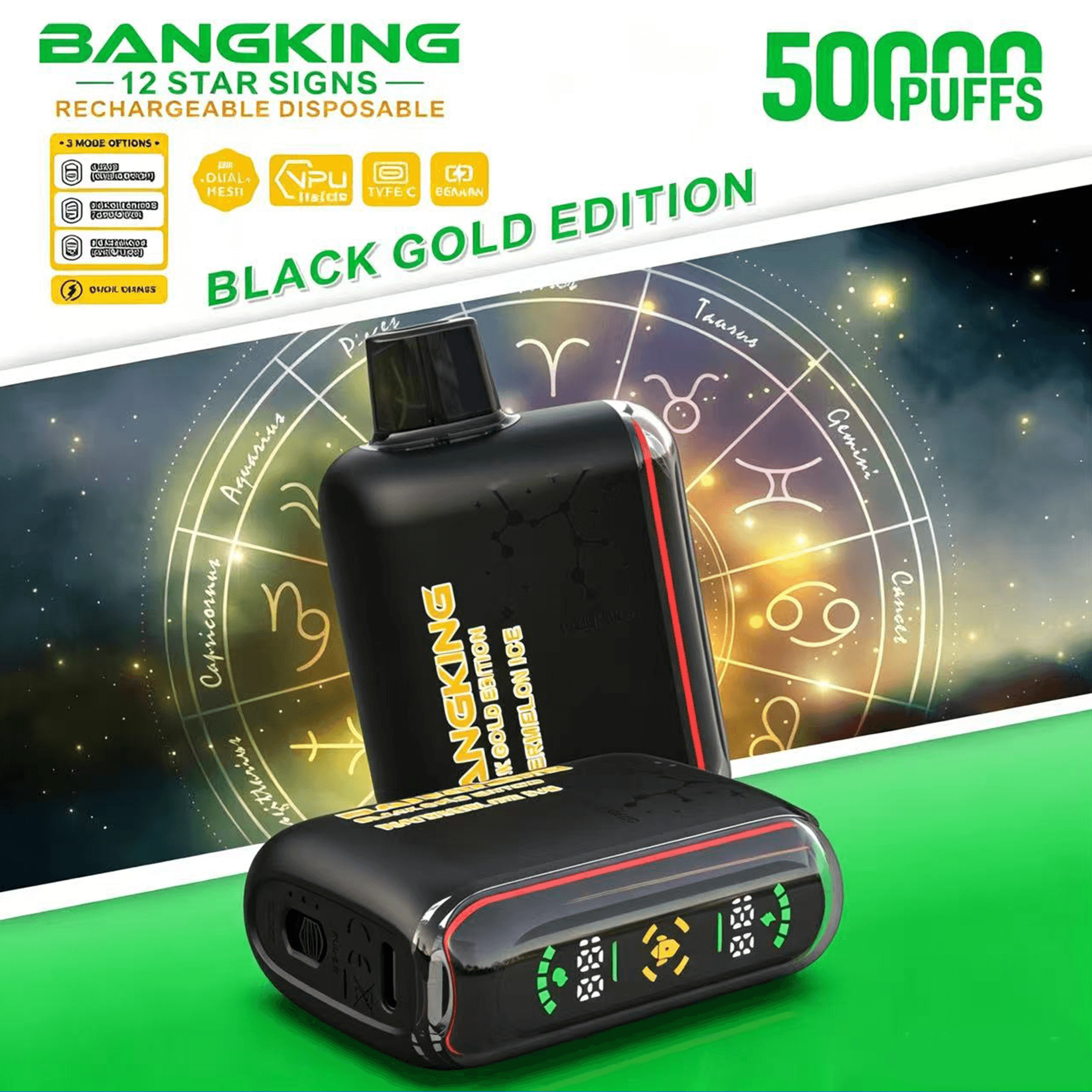 Bang King 12 Star Signs 50K Disposable Vape – 50,000 Puffs | Zodiac Edition | Single Flavor Mesh Coil Vape - Image 8