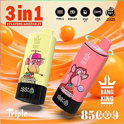 Bang King Triple 85K Puffs Disposable Vape | 3-in-1 Switchable Flavors | Rechargeable | Adjustable Airflow