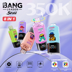Bang Leader Stoll 350K 4-in-1 Disposable Vape – Twist to 8 Flavors | 350,000 Puffs | Rechargeable Mesh Coil