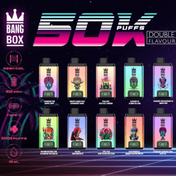 Vape desechable 2 en 1 Bang Box 50K - 50,000 inhalaciones | Interruptor de doble sabor | Bobina de malla recargable