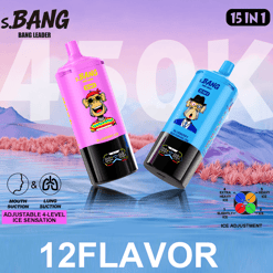 Vape desechable Bang Leader 450K - Sistema de sabor 15 en 1 | Niveles de hielo ajustables | Modo dual MTL y DTL | 450.000 bocanadas