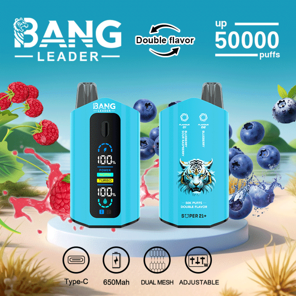 Bang Leader 50K Disposable Vape – 50,000 Puffs |  Dual Flavor | Type-C Rechargeable | LED Smart - Image 5