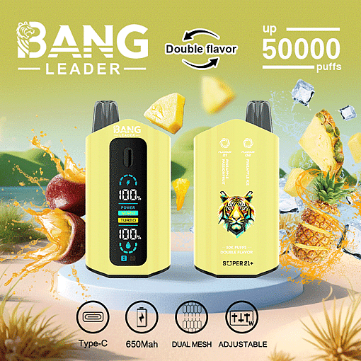 Bang Leader 50K Disposable Vape – 50,000 Puffs |  Dual Flavor | Type-C Rechargeable | LED Smart - Image 7