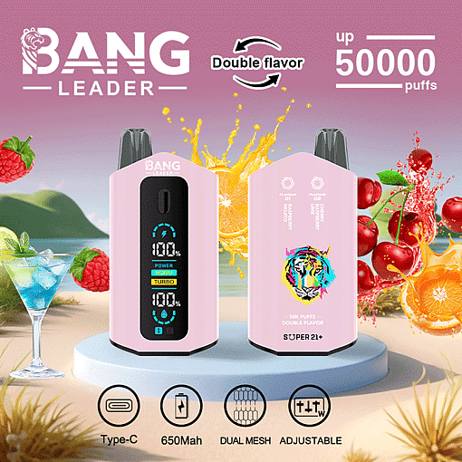 Bang Leader 50K Disposable Vape – 50,000 Puffs |  Dual Flavor | Type-C Rechargeable | LED Smart - Image 8