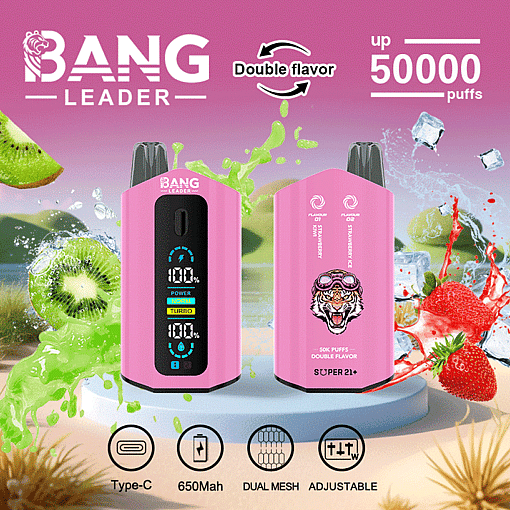 Bang Leader 50K Disposable Vape – 50,000 Puffs |  Dual Flavor | Type-C Rechargeable | LED Smart - Image 10