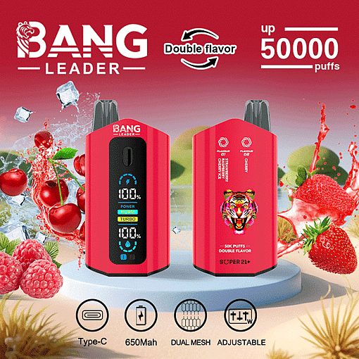 Bang Leader 50K Disposable Vape – 50,000 Puffs |  Dual Flavor | Type-C Rechargeable | LED Smart - Image 11