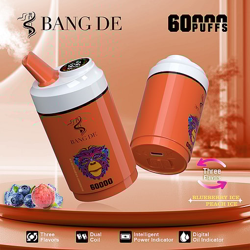 Bang DE 60K Disposable Vape | 60,000 Puffs | Dual Mesh Coil & Type-C Rechargeable - Image 2