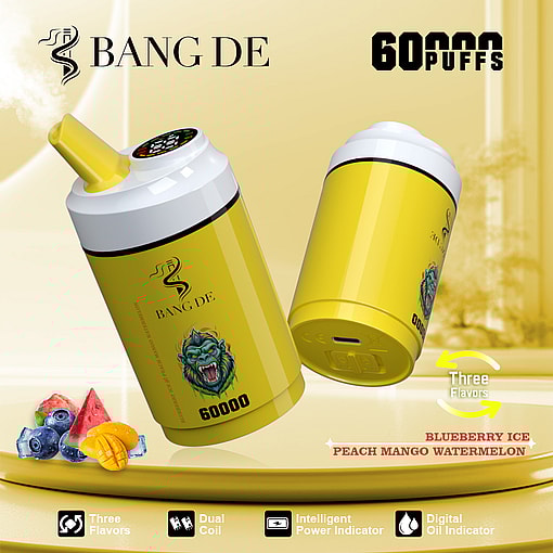 Bang DE 60K Disposable Vape | 60,000 Puffs | Dual Mesh Coil & Type-C Rechargeable - Image 3