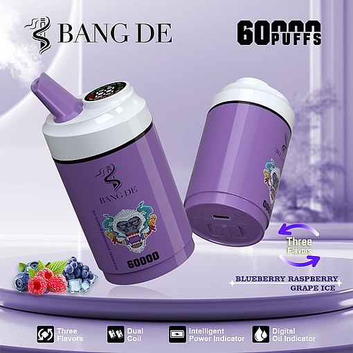 Bang DE 60K Disposable Vape | 60,000 Puffs | Dual Mesh Coil & Type-C Rechargeable - Image 4