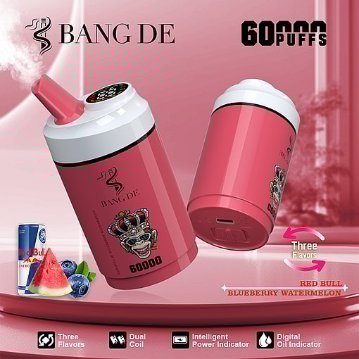 Bang DE 60K Disposable Vape | 60,000 Puffs | Dual Mesh Coil & Type-C Rechargeable - Image 6