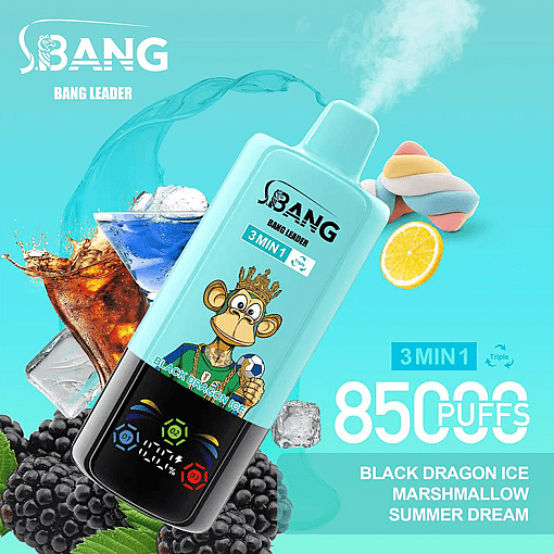 Bang Leader 85K Disposable Vape | 3-in-1 Smart System | 3 Oil Tanks | 12 Flavors | 85,000 Puffs Mega Device - Image 3