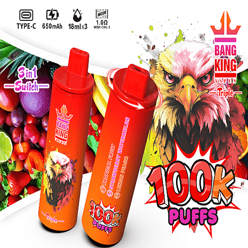 Bang King Triple 100K Disposable Vape – 100,000 Puffs | Triple-Flavor System | Ultimate Long-Lasting Performance - Imagen 10