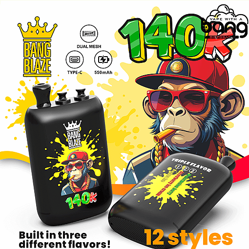 Bang Blaze 140K Disposable Vape | 140,000 Puffs | 3in1 Flavor System | Rechargeable High-Capacity Device – Image 3