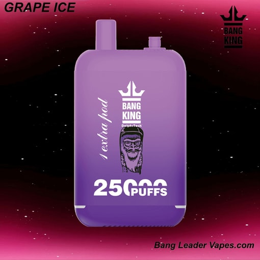 Bang King 25K Disposable Vape | 25,000 Puffs | 12 Flavors | 23+23 mL E‑liquid | 500 mAh Rechargeable Battery | Type‑C Charging - Image 4