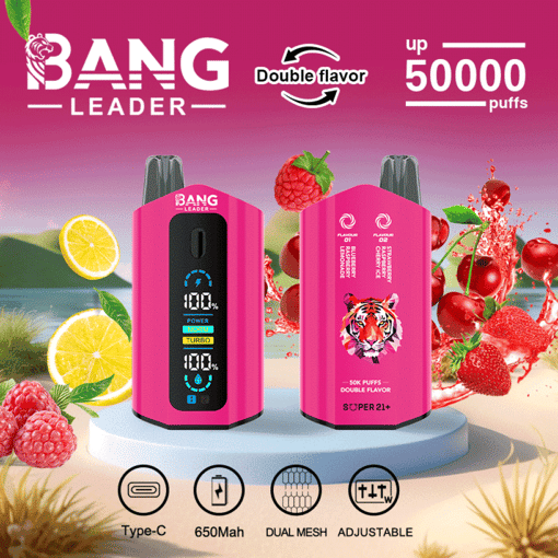 Bang Leader 50K Disposable Vape – 50,000 Puffs |  Dual Flavor | Type-C Rechargeable | LED Smart – Image 4