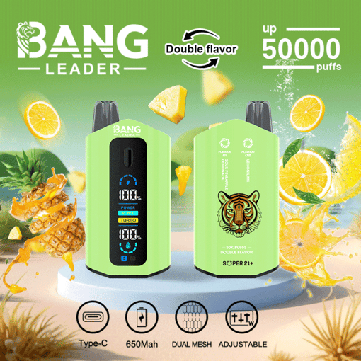 Bang Leader 50K Disposable Vape – 50,000 Puffs |  Dual Flavor | Type-C Rechargeable | LED Smart – Image 9