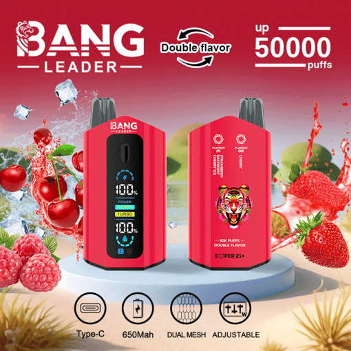 Bang Leader 50K Disposable Vape – 50,000 Puffs |  Dual Flavor | Type-C Rechargeable | LED Smart – Image 11