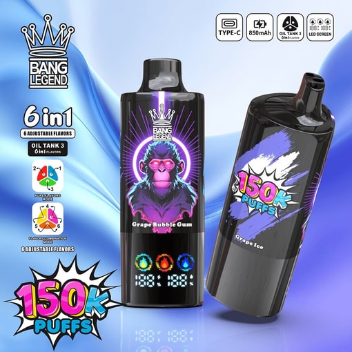 Bang Legend 150K Disposable Vape | 3 Oil Chambers Smart Screen | 12 Flavors Mega Device - Imagen 2