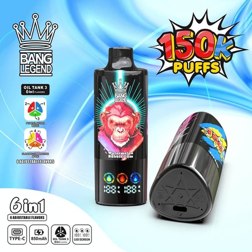 Bang Legend 150K Disposable Vape | 3 Oil Chambers Smart Screen | 12 Flavors Mega Device - Imagen 9