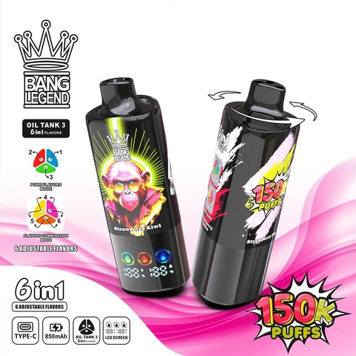 Bang Legend 150K Disposable Vape | 3 Oil Chambers Smart Screen | 12 Flavors Mega Device - Imagen 10
