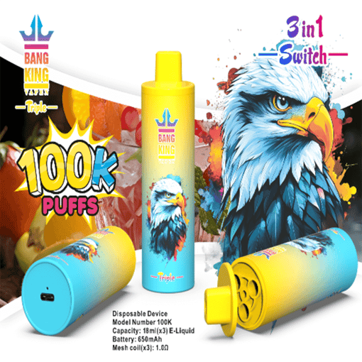 Bang King Triple 100K Disposable Vape – 100,000 Puffs | Triple-Flavor System | Ultimate Long-Lasting Performance – Image 7