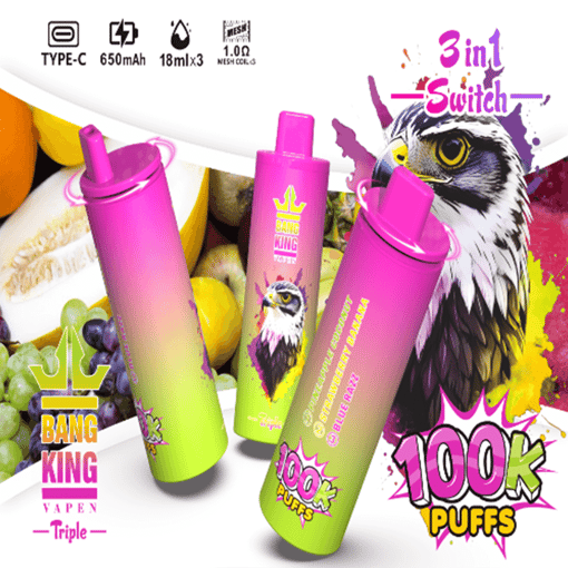 Bang King Triple 100K Disposable Vape – 100,000 Puffs | Triple-Flavor System | Ultimate Long-Lasting Performance – Image 5
