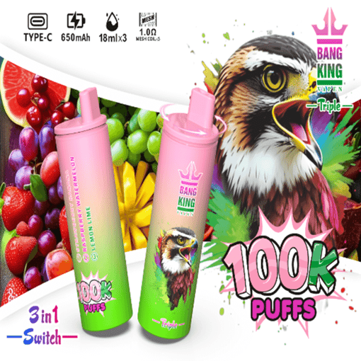 Bang King Triple 100K Disposable Vape – 100,000 Puffs | Triple-Flavor System | Ultimate Long-Lasting Performance – Image 8