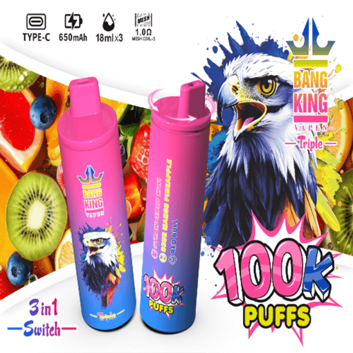 Bang King Triple 100K Disposable Vape – 100,000 Puffs | Triple-Flavor System | Ultimate Long-Lasting Performance – Image 9