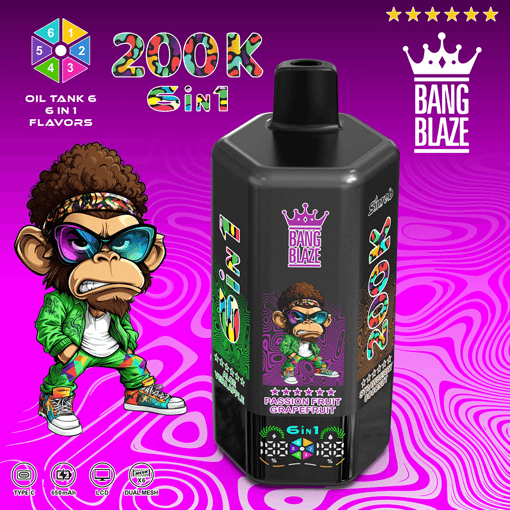 Bang Blaze 200K Disposable Vape – 200,000 Puffs | Ultra Long-Lasting | Premium Multi-Flavor Experience – Image 3