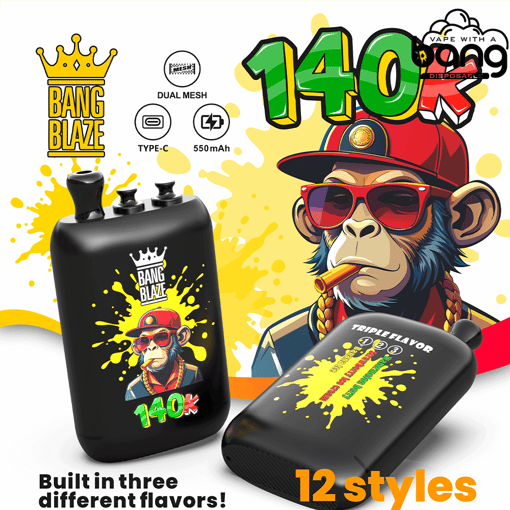 Bang Blaze 140K Disposable Vape | 140,000 Puffs | 3in1 Flavor System | Rechargeable High-Capacity Device - Image 3