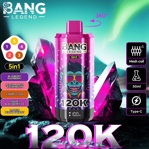 Bang Legend 120K 5-in-1 Disposable Vape | EU Warehouse Shipping | 5-in-1 Multi-Flavor System - 画像 5