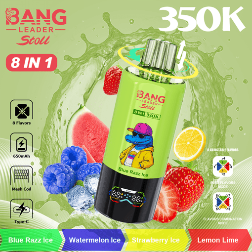 Bang Leader Stoll 350K 4-in-1 Disposable Vape – Twist to 8 Flavors | 350,000 Puffs | Rechargeable Mesh Coil - Afbeelding 2