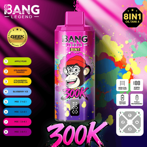 Bang Legend 300K 8-in-1 Disposable Vape – 300000 Puffs | innovative 8-in-1 multi-flavor system - Image 2
