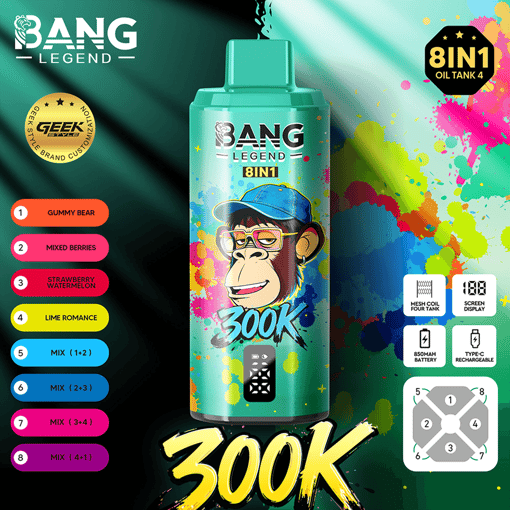 Bang Legend 300K 8-in-1 Disposable Vape – 300000 Puffs | innovative 8-in-1 multi-flavor system - Image 3