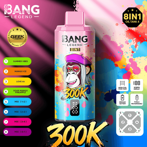 Bang Legend 300K 8-in-1 Disposable Vape – 300000 Puffs | innovative 8-in-1 multi-flavor system - Image 9