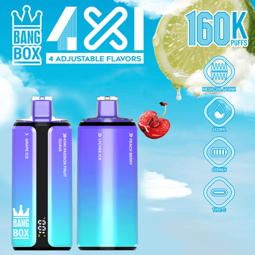 Bang Box 160K 4-in-1 Disposable Vape – 160,000 Puffs | Quad Flavor Switch | Total Control in One Device - Image 2