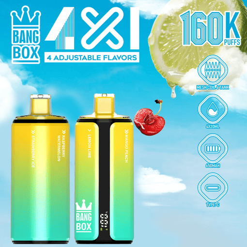 Bang Box 160K 4-in-1 Disposable Vape – 160,000 Puffs | Quad Flavor Switch | Total Control in One Device - Image 3