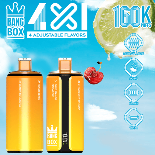 Bang Box 160K 4-in-1 Disposable Vape – 160,000 Puffs | Quad Flavor Switch | Total Control in One Device - Image 5