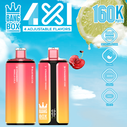 Bang Box 160K 4-in-1 Disposable Vape – 160,000 Puffs | Quad Flavor Switch | Total Control in One Device - Image 6